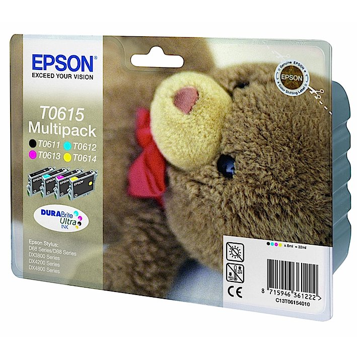 Pack 4 Cartuchos Tinta Epson T0615 / C13T06154010 Original