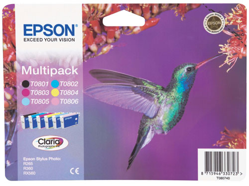 Pack 6 Cartuchos Tinta Epson T0807 / C13T08074011 Original