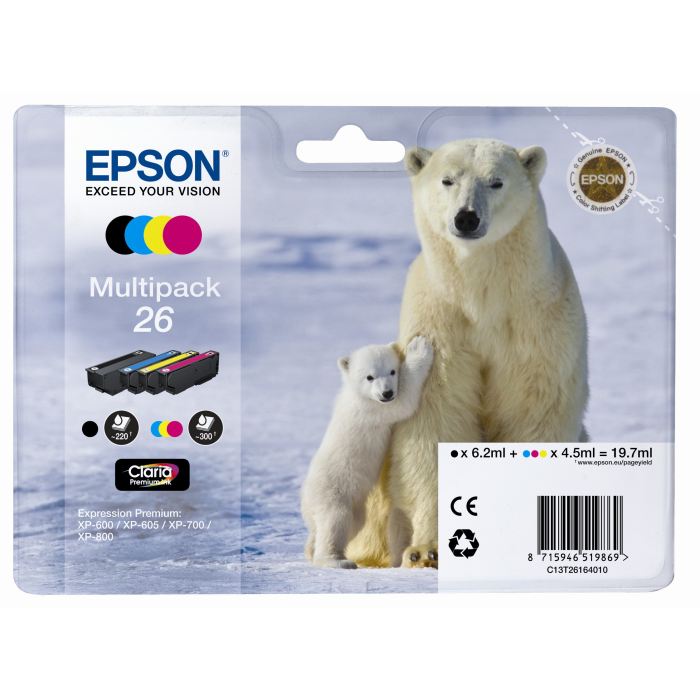 Pack 4 Cartuchos Tinta Epson T2616 Original