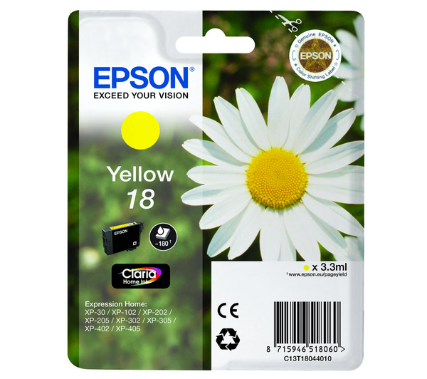 Cartucho Tinta Epson T1804 / C13T18044010 Amarillo Original