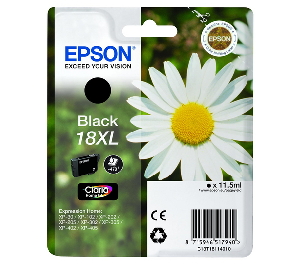 Cartucho Tinta Epson T1811 / C13T18114010 Negro Original