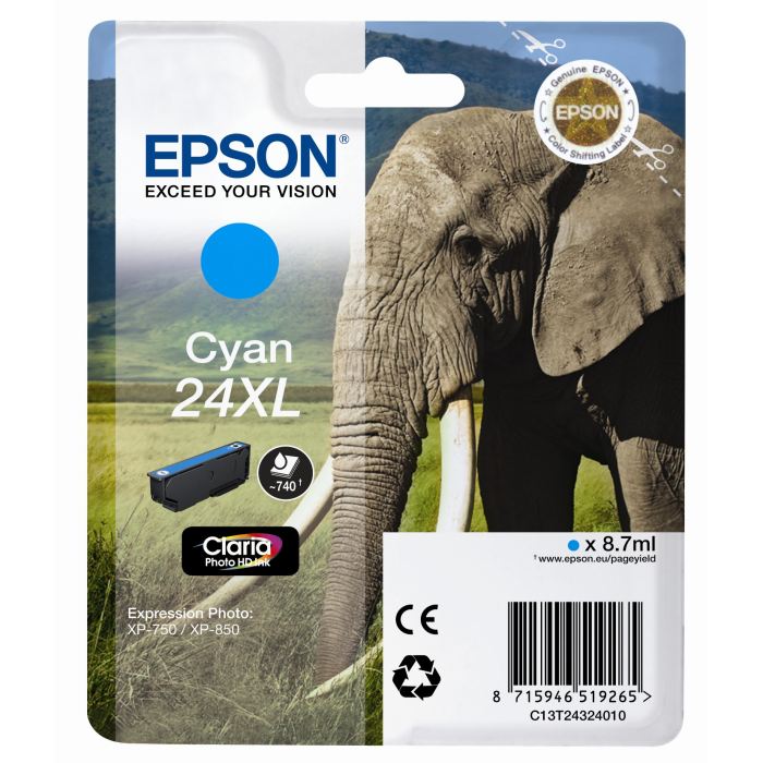 Cartucho Tinta Epson T2432 Cian Original