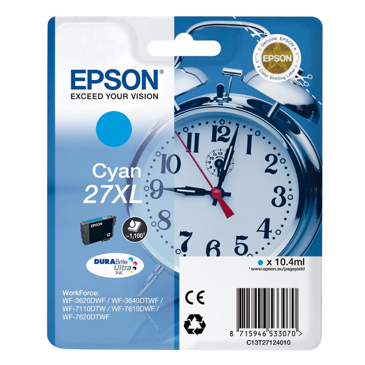 Cartucho Tinta Epson T2712 / C13T27124010 Cian Original