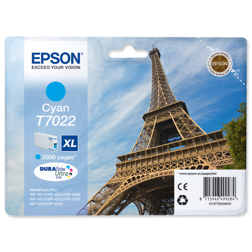 Cartucho Tinta Epson T7022 / C13T70224010 Cian Original