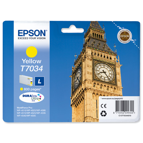 Cartucho Tinta Epson T7034 / C13T70344010 Amarillo Original