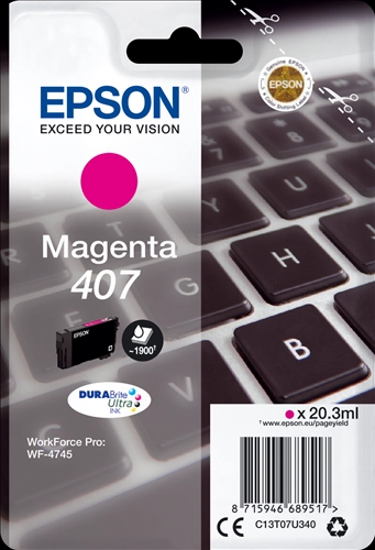 Cartucho Tinta Epson 407 Magenta Original