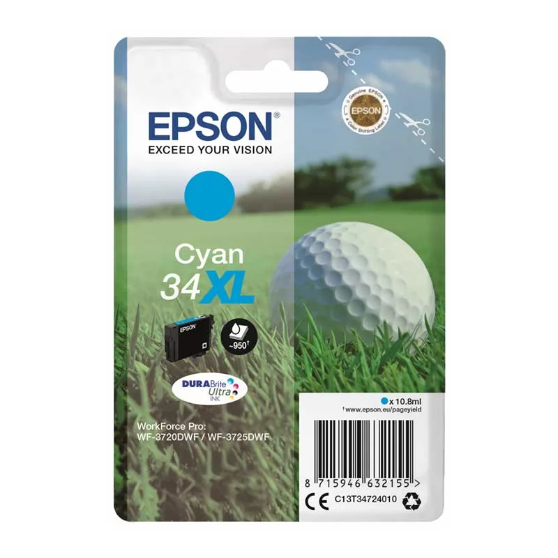 Cartucho Tinta Epson T3472 XL Cian Original