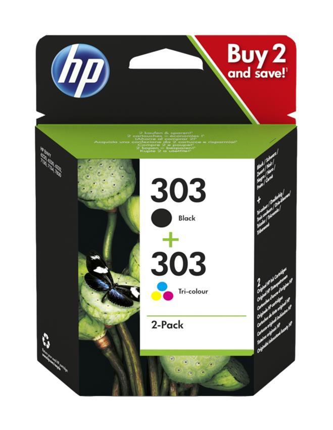 Pack Cartuchos Hp 303 Negro + Tricolor Tinta Original