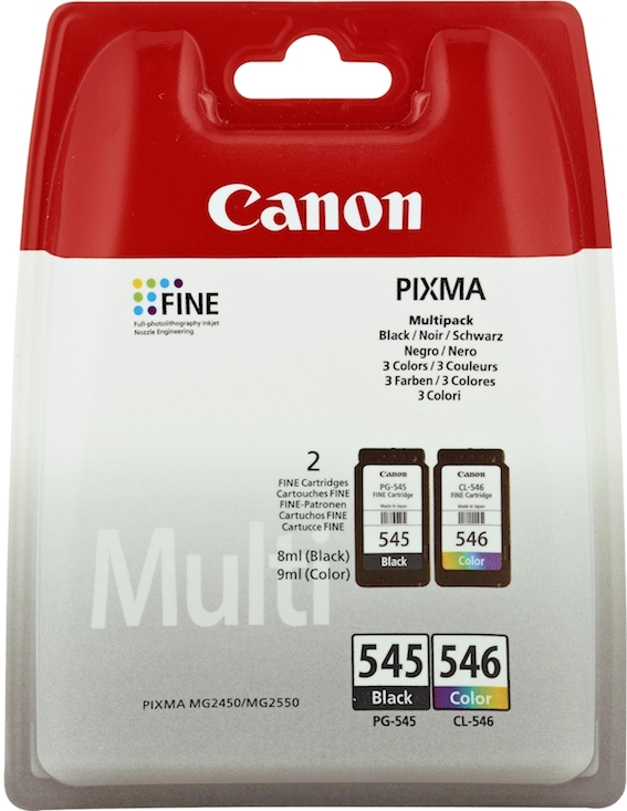 Pack 2 Cartuchos Canon PG545 CL546 Negro + Color Originales