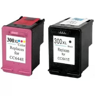 Pack Cartuchos Hp 300XL Negro + Color Compatible