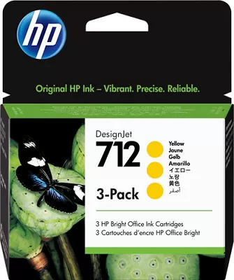 Pack 3 Cartuchos Hp 712 Amarillo Original