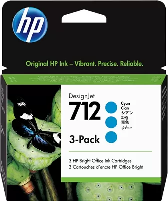 Pack 3 Cartuchos Hp 712 Cian Original