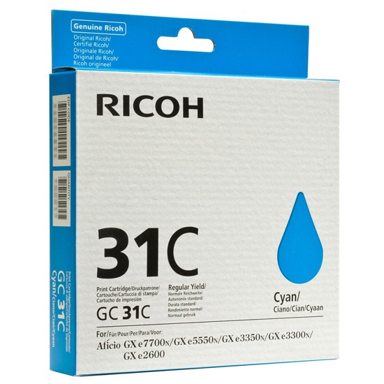 Cartucho Tinta Ricoh GC-31C / 405689 Cian Original