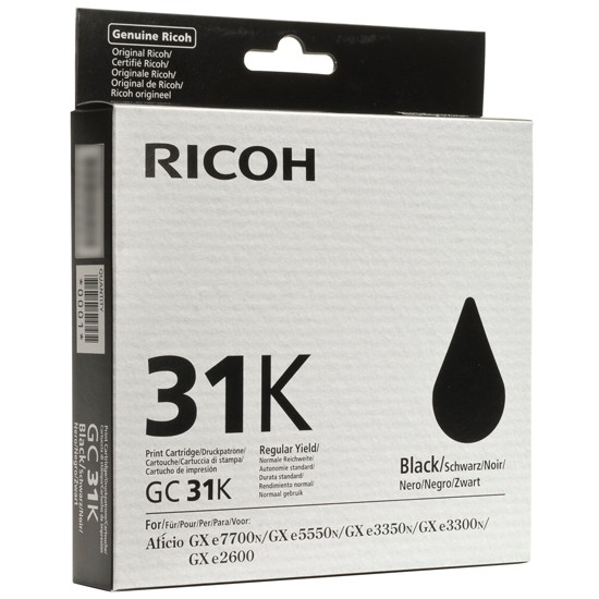 Cartucho Tinta Ricoh GC-31K / 405688 Negro Original