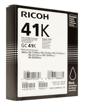 Cartucho Tinta Ricoh GC-41K / 405761 Negro Original